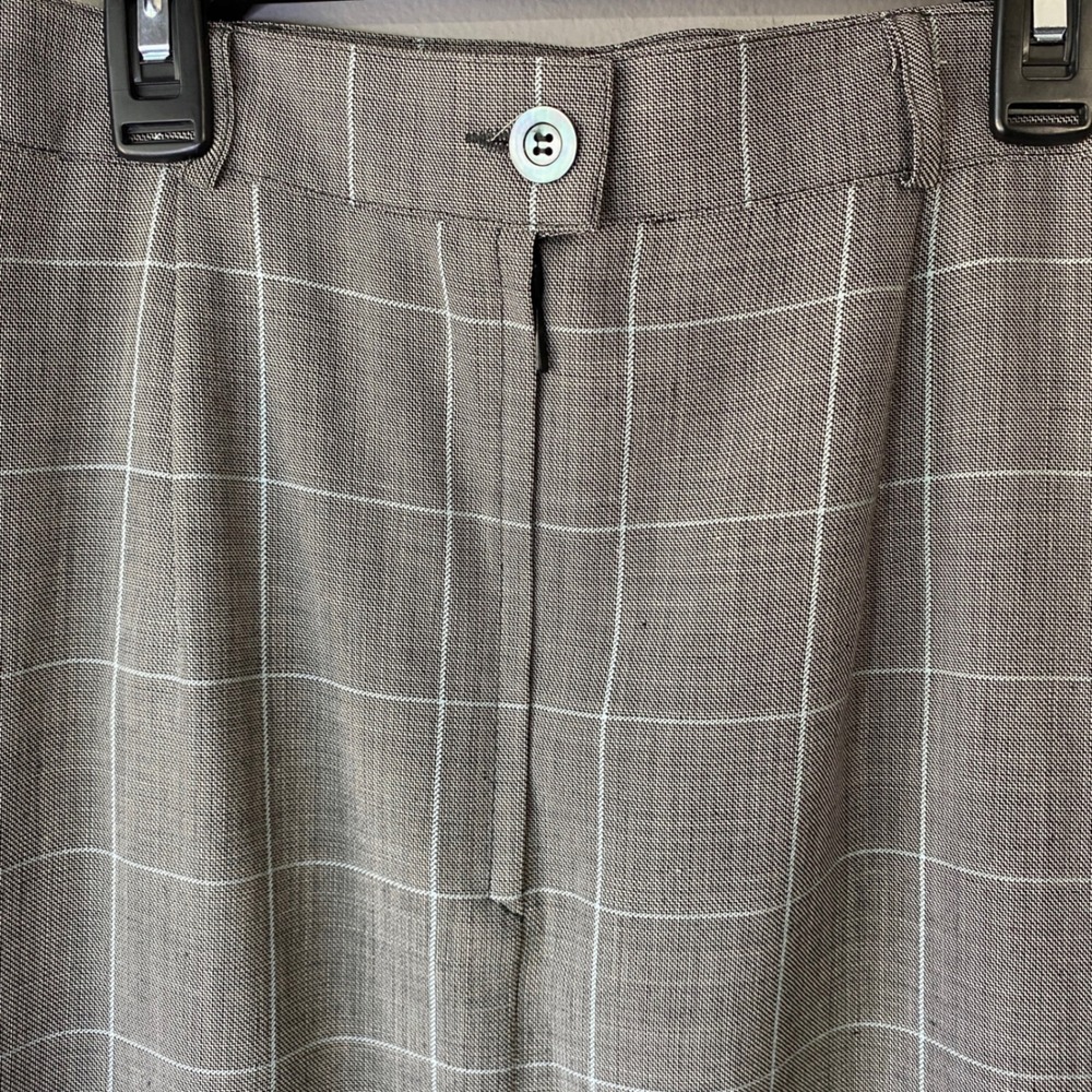 Escada Margaretha Ley Vintage Plaid Midi Skirt Grey Windowpane West Germany 38 - Picture 6 of 13